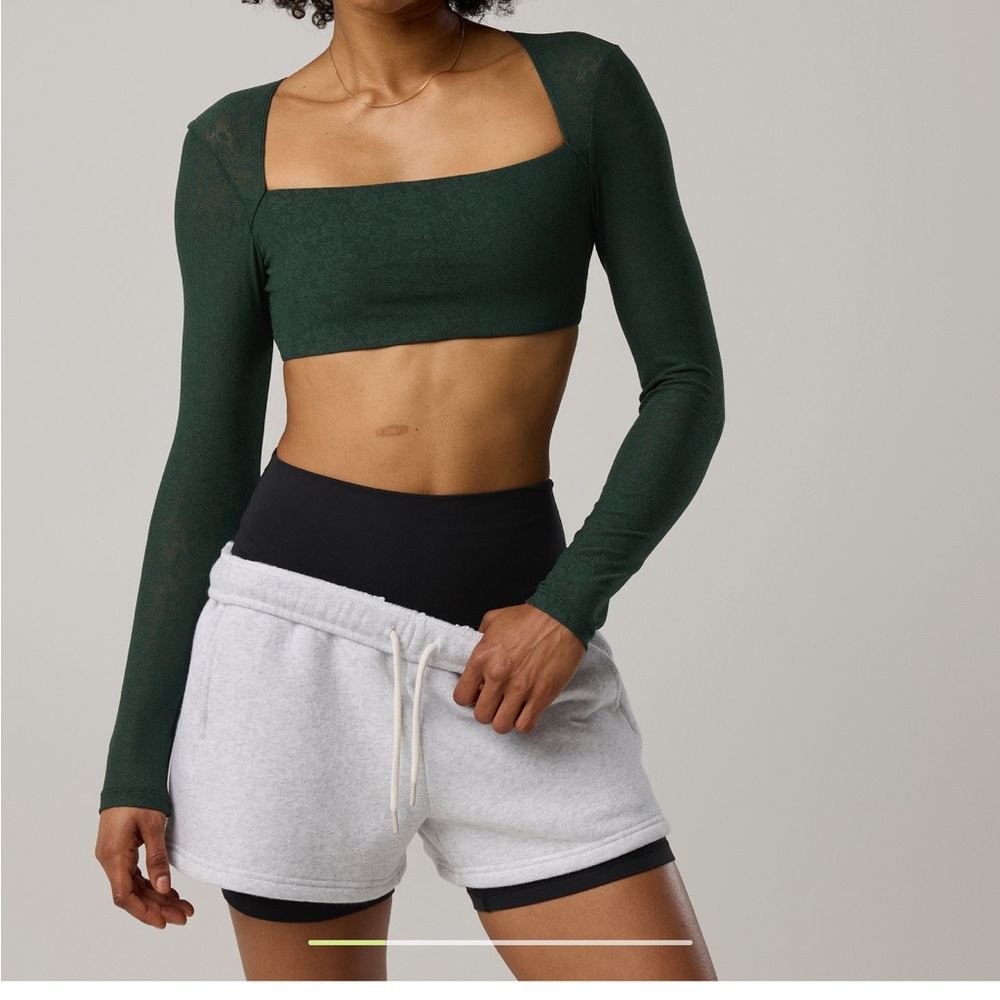 Aerie Real Me Lace Longsleeve Bra Top